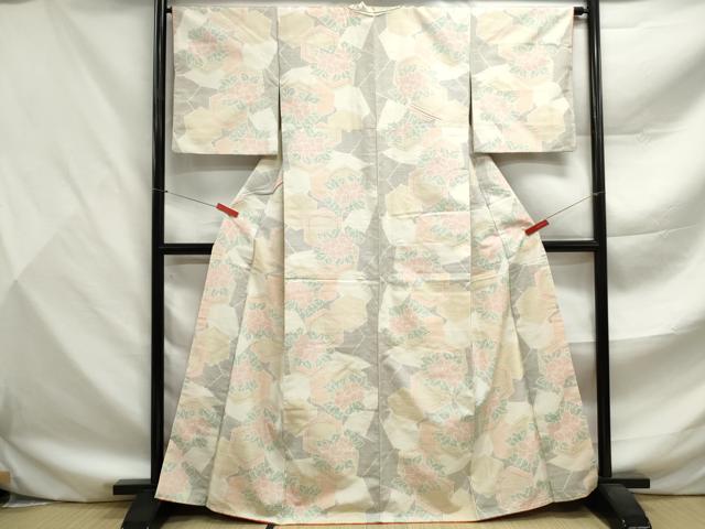 平和屋着物■上質な紬 亀甲花文 正絹 逸品 DABF9507qa
