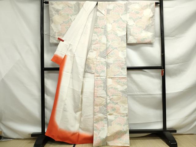平和屋着物■上質な紬 亀甲花文 正絹 逸品 DABF9507qa