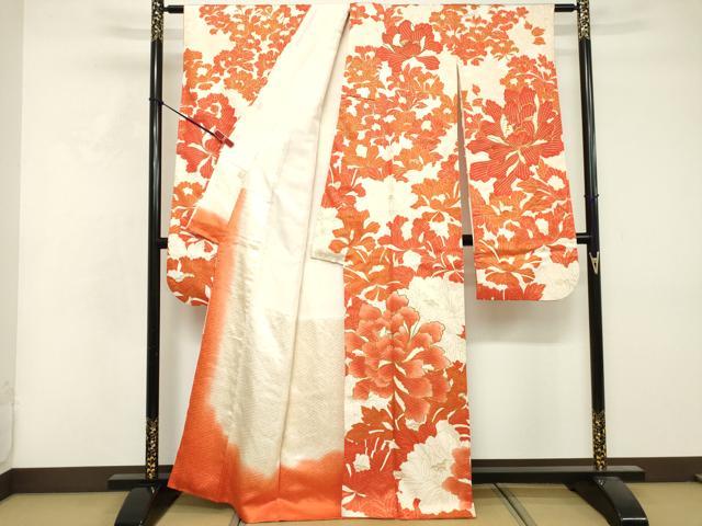 平和屋着物■豪華振袖 駒刺繍 牡丹 金彩 正絹 逸品 DABF9549cd