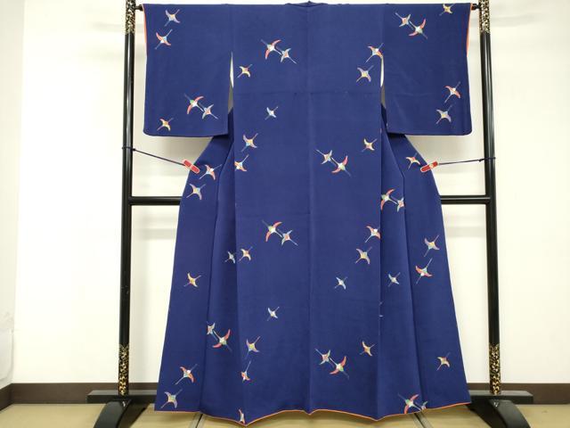 平和屋着物■上質な小紋 飛鳥文 鬼しぼ縮緬 正絹 逸品 DABF9590cd