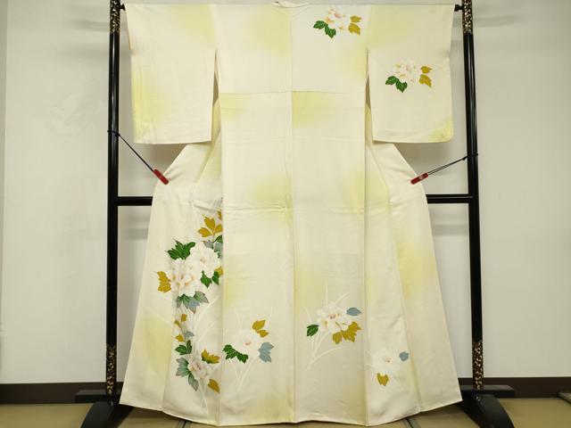 平和屋着物■訪問着 紬地 草花文 暈し染め 正絹 逸品 DABF9602cd