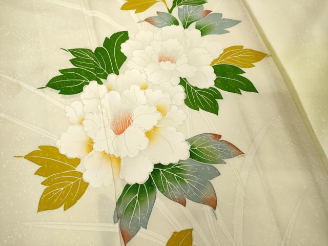 平和屋着物■訪問着 紬地 草花文 暈し染め 正絹 逸品 DABF9602cd