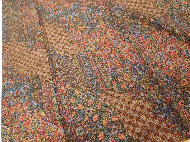 平和屋着物■上質な小紋 作家物 更紗花文 正絹 逸品 DABF9609cd