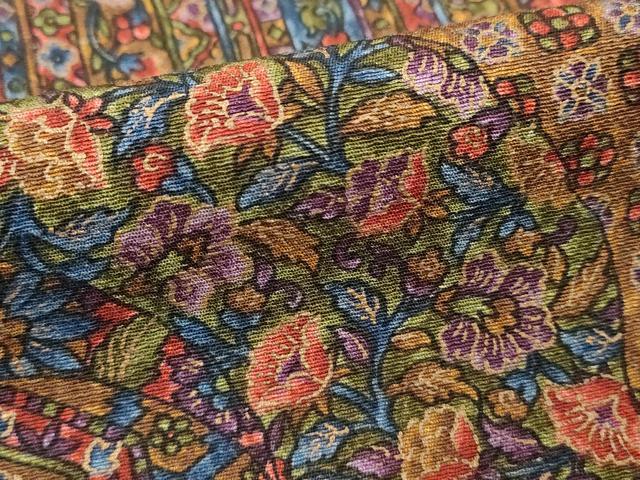 平和屋着物■上質な小紋 作家物 更紗花文 正絹 逸品 DABF9609cd