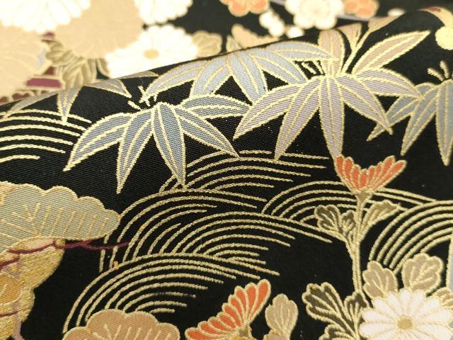 平和屋着物■豪華黒留袖 駒刺繍 花車文 松竹梅 金彩 正絹 逸品 DABF9615cd