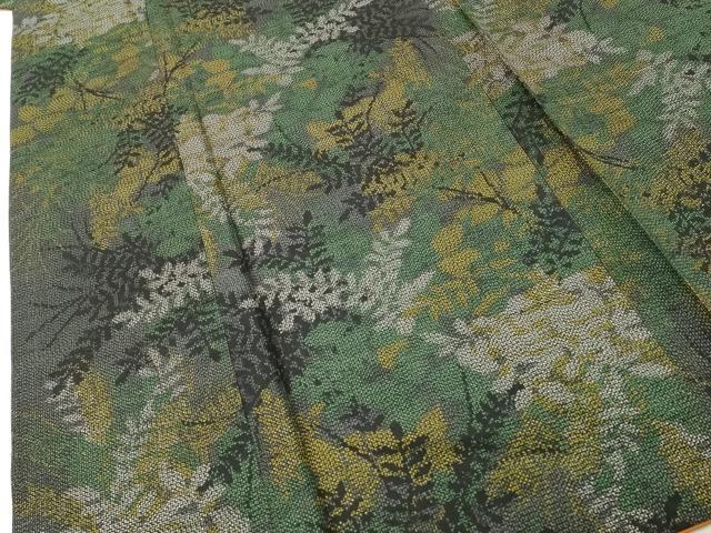 平和屋着物■上質な紬 草葉文 正絹 逸品 DABF9632cd