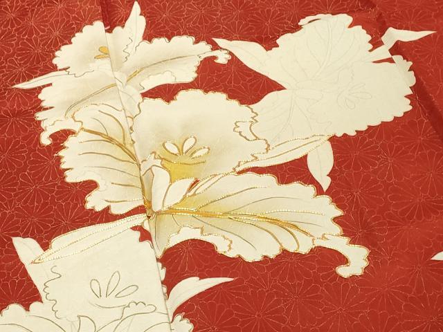 平和屋着物■豪華振袖 駒刺繍 舞花文 金彩 正絹 逸品 DABF9674cd