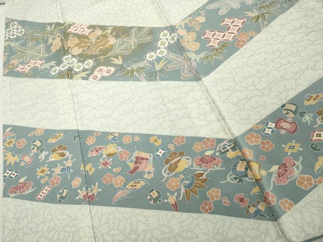 平和屋着物■訪問着 駒刺繍 吉祥花文 宝尽くし 金彩 正絹 逸品 DABF9700cd