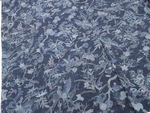 平和屋着物■上質な小紋 紬地 花鳥文 正絹 逸品 DABF9706cd