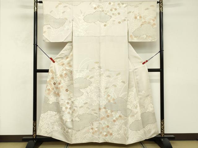 平和屋着物■訪問着 刺繍 雲取り草花文 金彩 そごう百貨店扱い 正絹 逸品 DABF9708cd