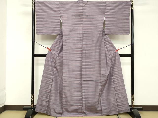 平和屋着物■上質な紬 横段文 正絹 逸品 DABF9721cd