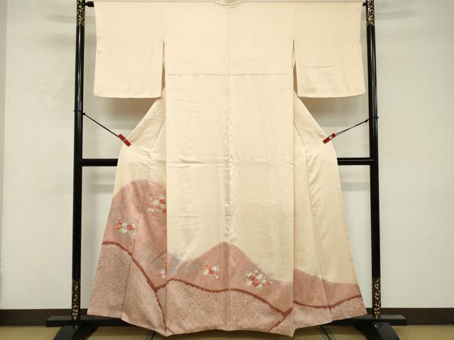 平和屋着物■色留訪問着 総刺繍 絞り 草花文 金銀彩 正絹 逸品 DABF9729cd