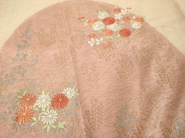 平和屋着物■色留訪問着 総刺繍 絞り 草花文 金銀彩 正絹 逸品 DABF9729cd