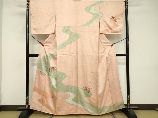 平和屋着物■訪問着 総刺繍 絞り 地紙花文 金彩 正絹 逸品 DABF9732cd