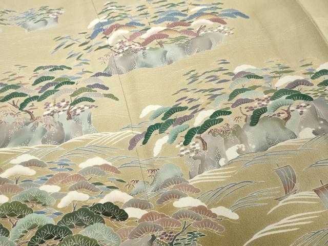 平和屋着物■豪華色留袖 友禅 作家物 流水松文 暈し染め 正絹 逸品 DABF9742cd