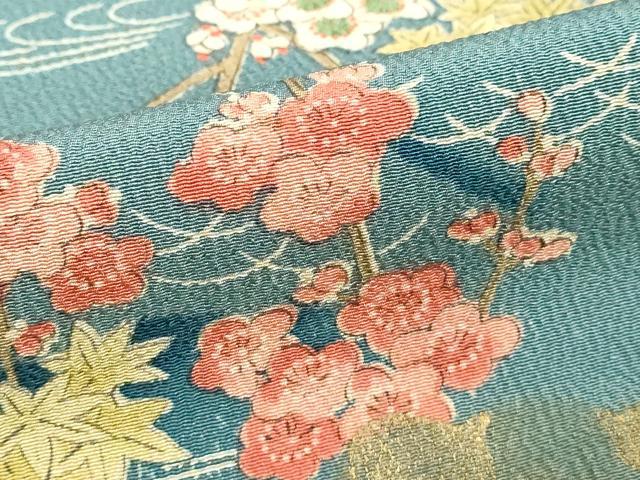 平和屋着物■上質な小紋 御所車花文 金彩 正絹 逸品 DABF9755cd