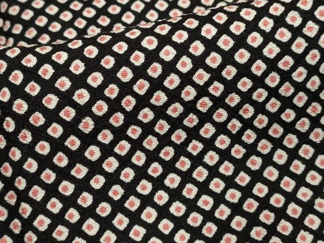 平和屋着物■上質な小紋 鹿の子文様 黒地 正絹 逸品 DABF9757cd