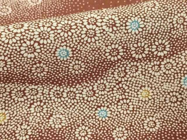 平和屋着物■上質な小紋 雲重ね花文 正絹 逸品 DABF9758cd