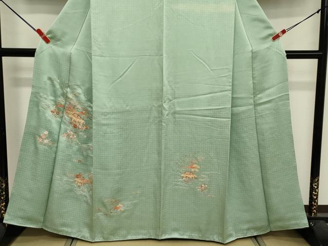 平和屋着物■訪問着 駒刺繍 総刺繍 風景花文 金糸 正絹 逸品 DABF9762cd