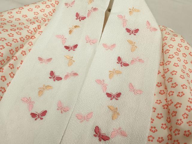 平和屋着物■長襦袢 袷 舞桜文 半衿刺繍 正絹 逸品 DABF9768cd