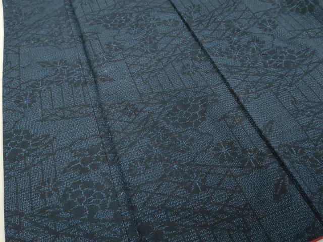平和屋着物■上質な紬 80亀甲 幾何学花文 正絹 逸品 DABF9780cd