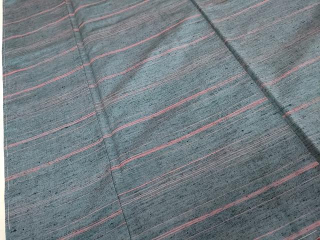 平和屋着物■上質な紬 横段文 正絹 逸品 未使用 DABF9803cd