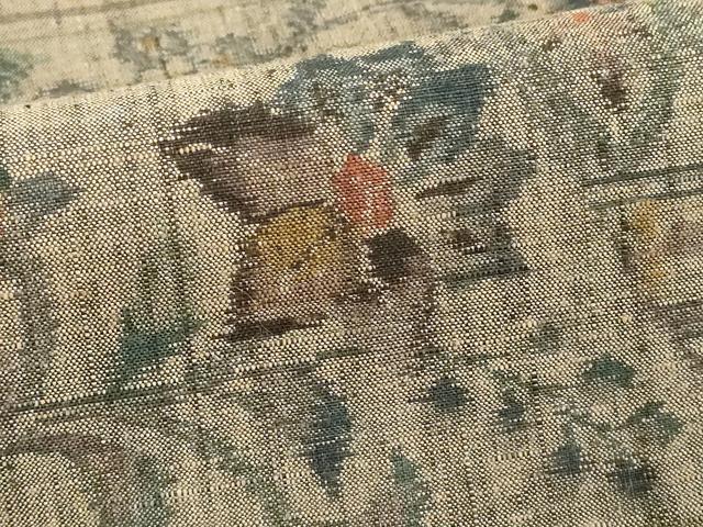 平和屋着物■小千谷紬 横段花文 正絹 逸品 DABF9805cd