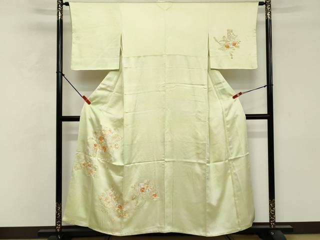 平和屋着物■中国三大刺繍 相良刺繍 総刺繍 訪問着 草花文 正絹 逸品 DABF9807cd
