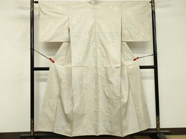 平和屋着物■本場大島紬 白大島 亀甲重ね 正絹 逸品 DABF9815cd