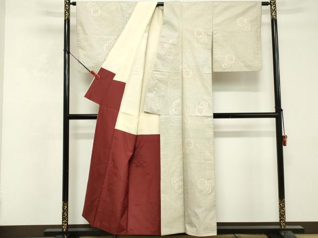 平和屋着物■本場大島紬 白大島 亀甲重ね 正絹 逸品 DABF9815cd