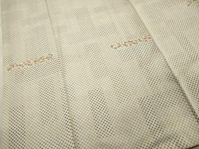 平和屋着物■上質な小紋 横段花文 正絹 逸品 DABF9830cd