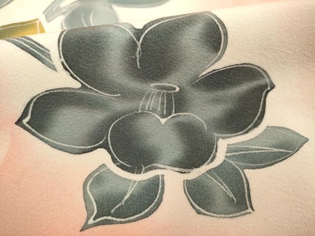平和屋着物■上質な小紋 枝花文 暈し染め 正絹 逸品 DABF9834cd
