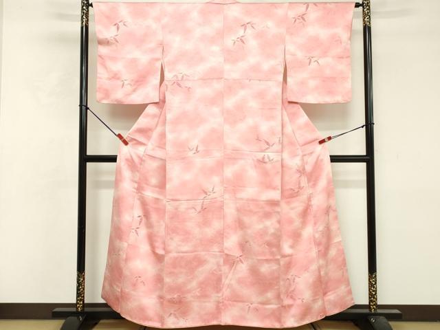 平和屋着物■上質な小紋 草葉文 暈し染め 金糸 正絹 逸品 DABF9836cd