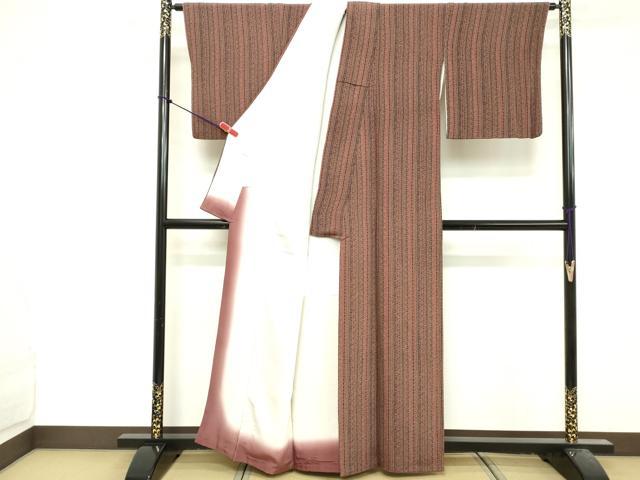 平和屋着物■上質な小紋 花間道 鬼しぼ縮緬 正絹 逸品 DABF9870cd
