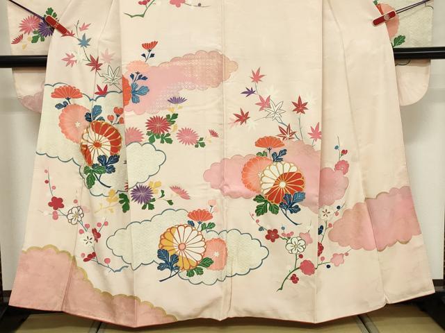 平和屋着物■豪華振袖 駒刺繍 雲重ね草花文 金銀彩 正絹 逸品 DABF9878cd