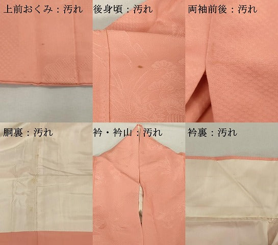 平和屋着物■上質な色無地 風景草花地紋 薄紅色 正絹 逸品 DABF9887cd