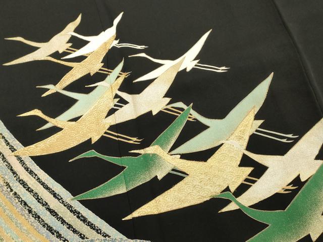 平和屋着物■豪華黒留袖 作家物 飛鶴 金彩 正絹 逸品 DABF9890cd