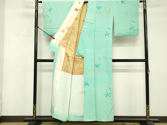 平和屋着物■上質な小紋 地紋起こし 舞花文 正絹 逸品 DABF9927cd