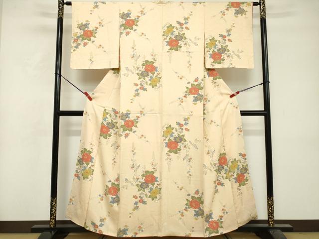 平和屋着物■上質な小紋 枝花文 金彩 正絹 逸品 DABF9951cd