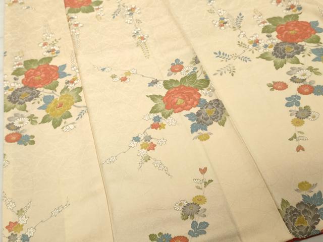 平和屋着物■上質な小紋 枝花文 金彩 正絹 逸品 DABF9951cd