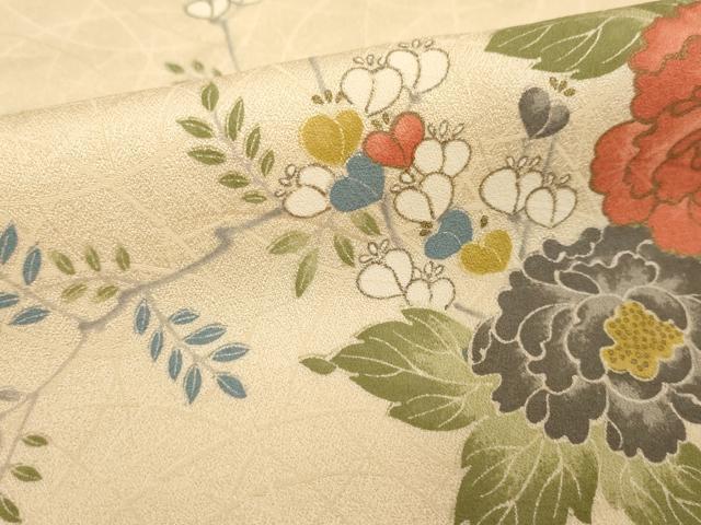 平和屋着物■上質な小紋 枝花文 金彩 正絹 逸品 DABF9951cd