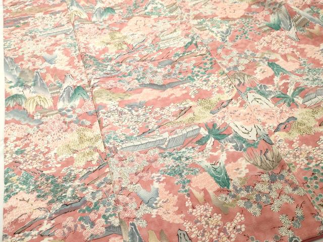 平和屋着物■上質な小紋 手描き 風景文 正絹 逸品 DABF9964cd