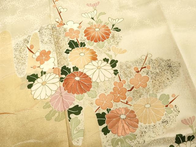 平和屋着物■訪問着 刺繍 草花文 暈し染め 金彩 正絹 逸品 DABF9972cd