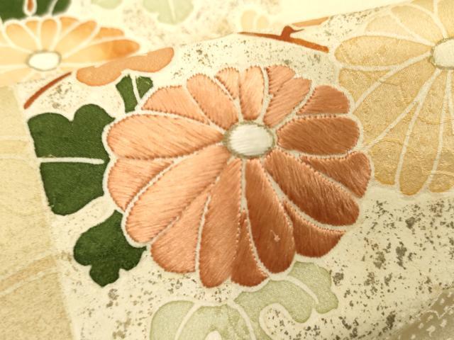 平和屋着物■訪問着 刺繍 草花文 暈し染め 金彩 正絹 逸品 DABF9972cd