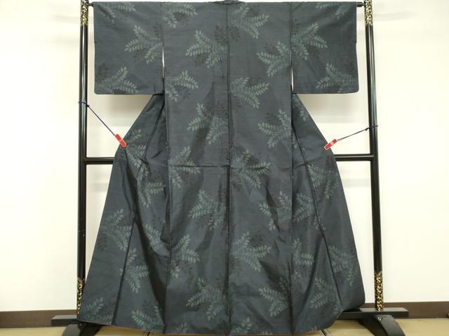 平和屋着物■本場大島紬 枝葉文 正絹 逸品 DABF9974cd