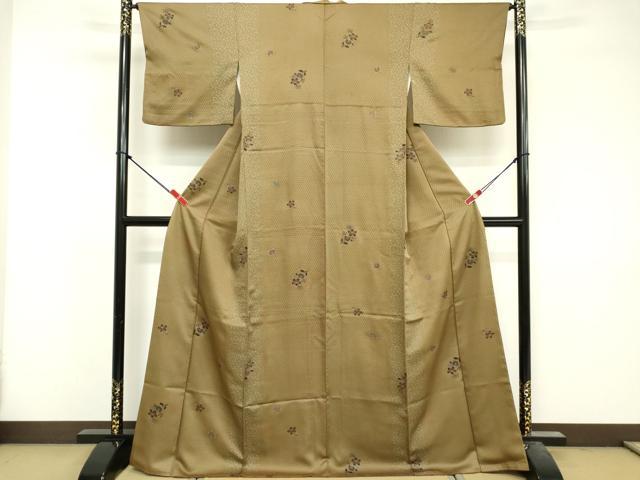 平和屋着物■上質な小紋 草花文 金彩 正絹 逸品 DABF9985cd