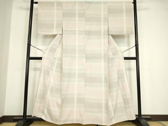 平和屋着物▽本塩沢 単衣 花間道 正絹 逸品 DABG0008az