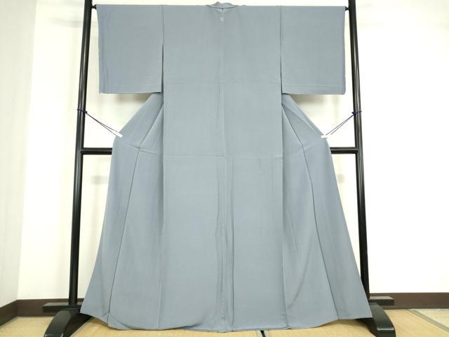 平和屋着物▽上質な色無地 単衣 青藤色 正絹 逸品 未使用 DABG0012az