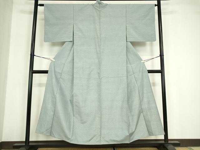 平和屋着物▽上質な紬 単衣 十字絣 正絹 逸品 DABG0013az