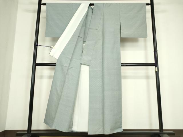 平和屋着物▽上質な紬 単衣 十字絣 正絹 逸品 DABG0013az